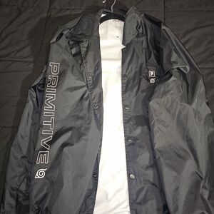 Primitive Men's Black Windbreaker Coach Jacket